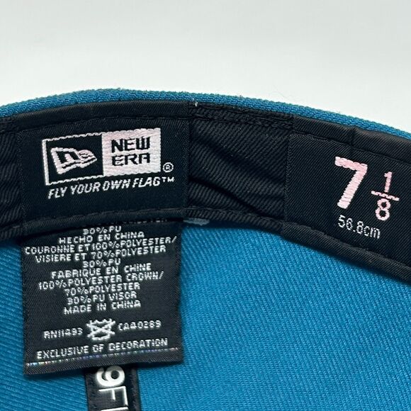 Oklahoma City Thunder Hat Baseball Cap New Era 59Fifty Aqua Blue Fitted 7 1/8 - Picture 8 of 9